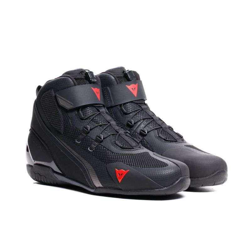 Dainese Men's HERIAN AIR Shoes Black high-top sneakers with anthracite accents on a white background