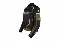 Gryphon Men's TUSCON Mesh Transition Jacket in Back Green and Orange side view on a white background