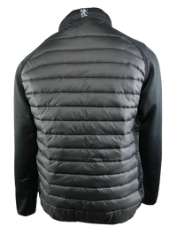 black puffer jacket on a white background