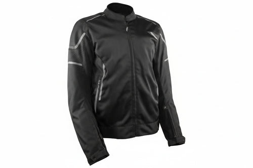 A black and pink Gryphon women's AQUA AIR Mesh Jacket with high-flow mesh on the front and back, featuring reflective safety elements and high-quality YKK zippers.