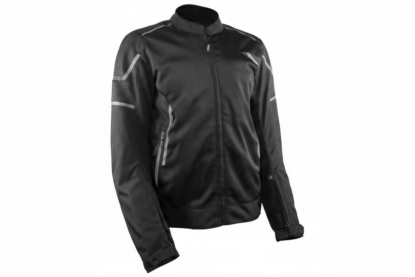 A black and pink Gryphon women's AQUA AIR Mesh Jacket with high-flow mesh on the front and back, featuring reflective safety elements and high-quality YKK zippers.
