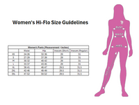 Gryphon Women's HI-FLO Mesh Pants sizeing chart