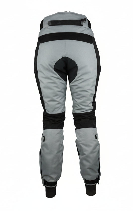 Gryphon Women's PACIFIC COAST Waterproof Pants in Grey and Black back side on a white background