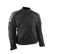 Gryphon Rebel Black motorcycle jacket with gray accents on a white background