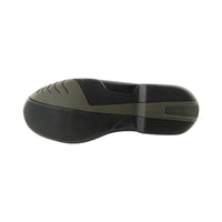 Black and green shoe sole on a white background