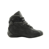 Black high-top sneaker on a white background