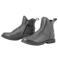 Joe_Rocket_Lotus_Womens_Waterproof_Motorcycle_Boots_Black ankle high with zipper closure on a white background
