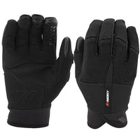A pair of Joe Rocket Men's PHOENIX Mesh Gloves in black color, featuring a premium synthetic palm with silicone print for grip, and touchscreen fingertips.