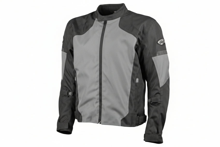 Joe Rocket Men's Velocity Gray and black motorcycle jacket on a white background