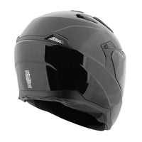 Black motorcycle helmet on a white background