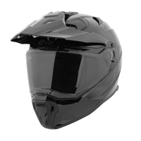 Black motorcycle helmet on a white background