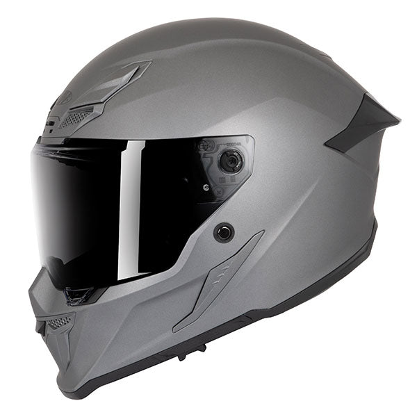 A black Joe Rocket RKT 240 full face helmet with black accents and a clear cut, anti-scratch and UV resistant face shield.