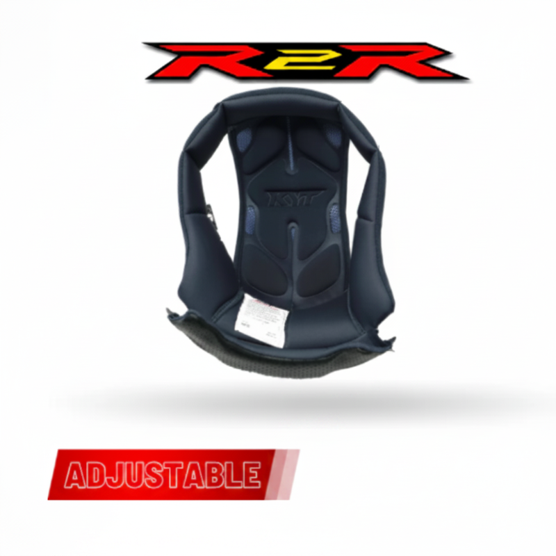 Black motorcycle seat with 'R2R' logo above on a white background