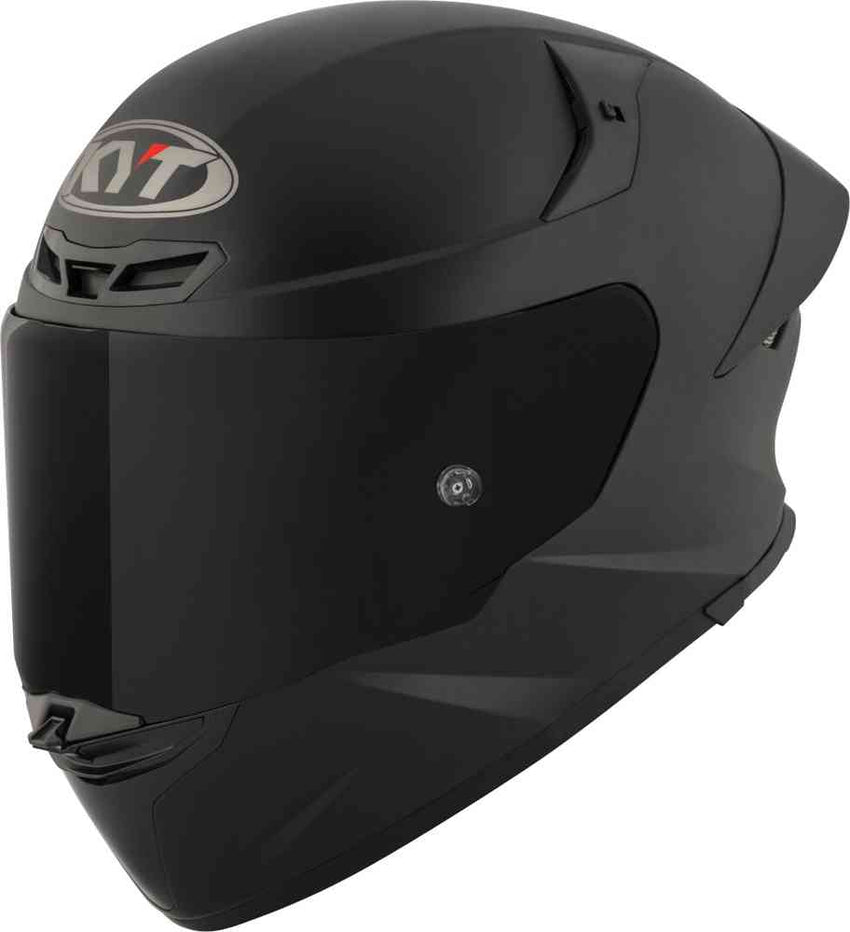 KYT TT-REVO Motorcycle Helmet in matte black a KYT brand logo on a white background