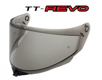 lightly tinted helmet Visor with TT-REVO logo on a white background