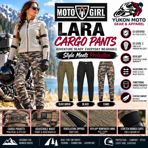 MotoGirl LARA Cargo Motorcycle Trousers Canada