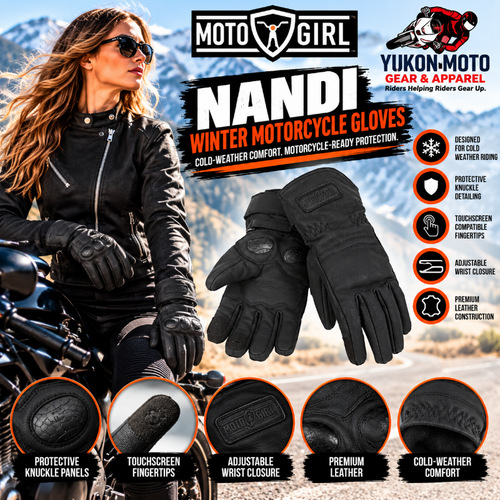 MotoGirl NANDI Winter Motorcycle Gloves Canada