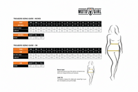 sizing guide for Motogirl pants