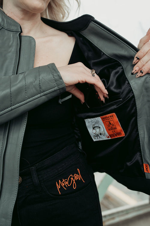 MotoGirl AMELIA Leather Motorcycle Jacket