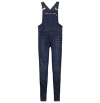 Motorgirl Daisy blue denim overalls on a white background