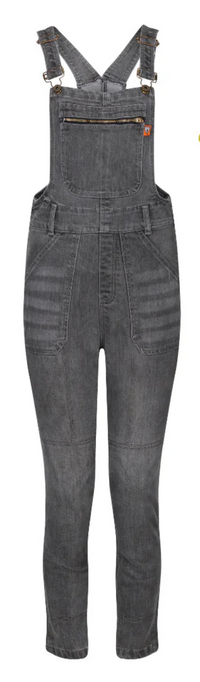 Motorgirl Daisy Grey Demin overalls on a whitebackground