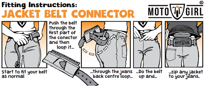 Motogirl Jacket Belt Connector instructions