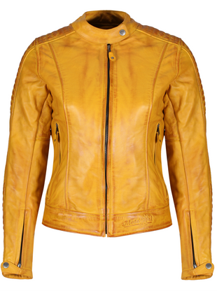 MotoGirl VALERIE Yellow Motorcycle Jacket