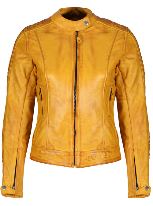 MotoGirl VALERIE Yellow Motorcycle Jacket