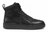 Pando Moto APEX Motorcycle black high-top sneakers on a white background