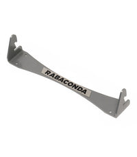 A gray metal wall mount bracket with the brand name 'Rabaconda' written on it.