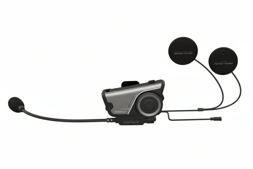 SENA 60S Bluetooth Communication System with Wave Intercom, including a headset with a microphone, two speakers, and a control unit.
