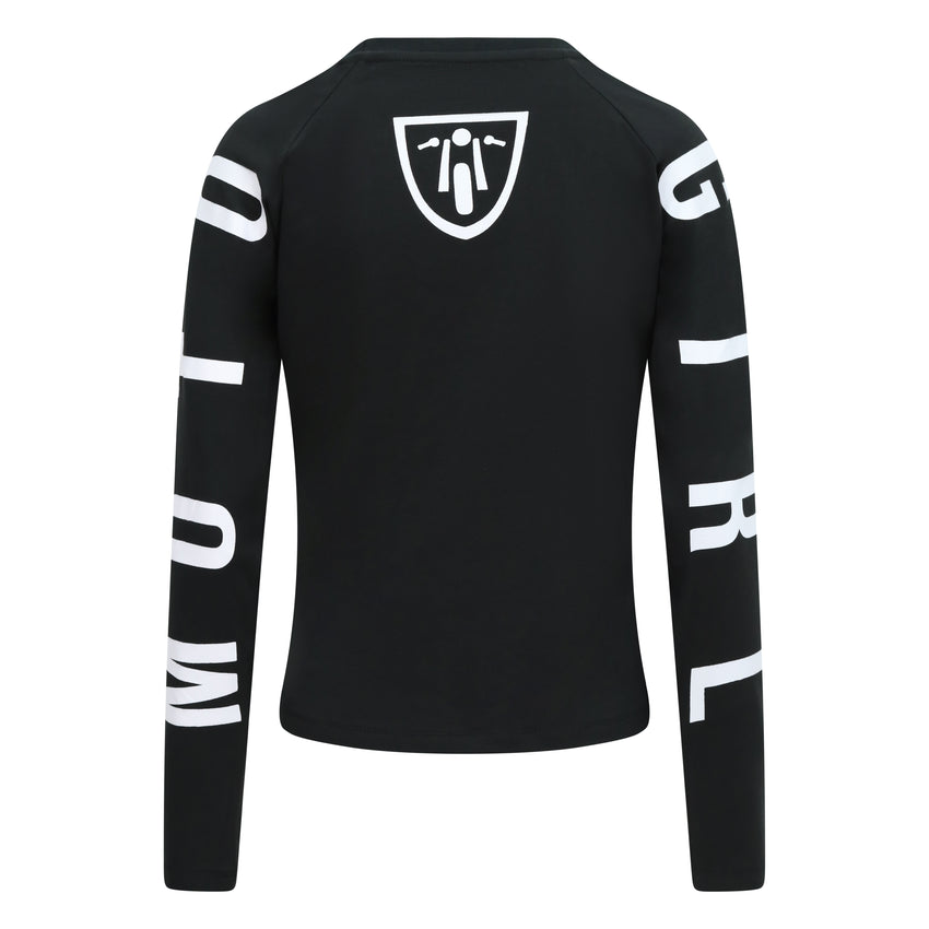 MotoGirl Long Sleeve Black Shield Shirt