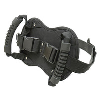 SPX branded black motorcycle passenger handle system on a white background