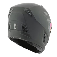 Black SS1500 SolidSpeed motorcycle helmet with air vents on a white background