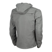 Gray jacket with a hood on a white background