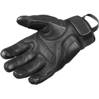 Black motorcycle glove on a white background