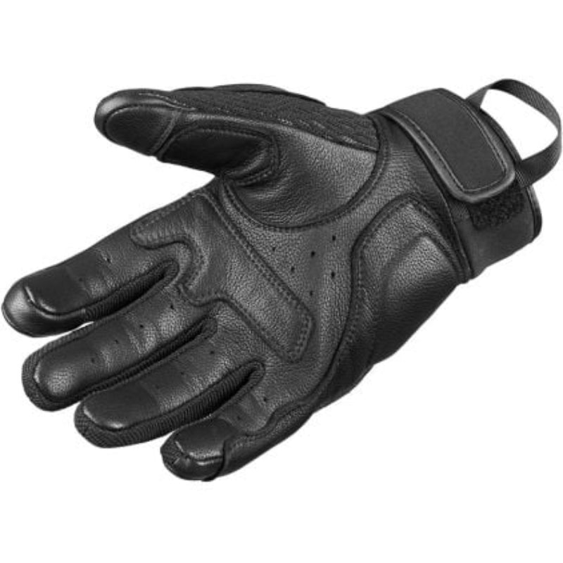 Black motorcycle glove on a white background