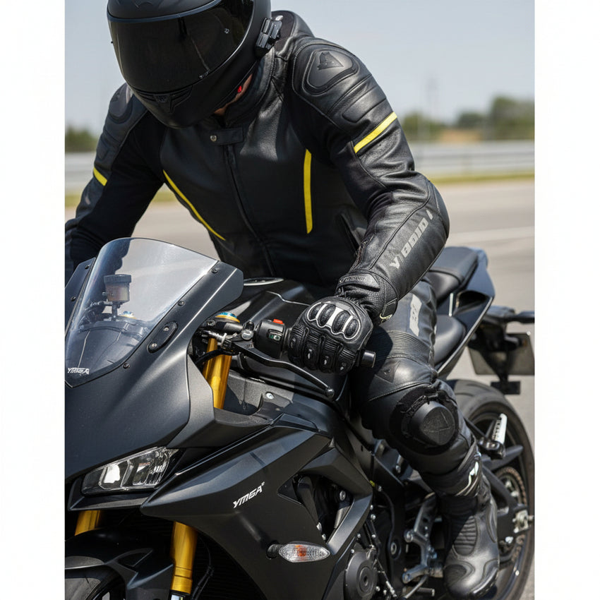 YMGA Full Protection Leather Motorcycle Gloves Canada