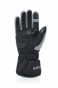 Black and gray glove on a white background