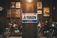 A motorcycle vanity License plate
