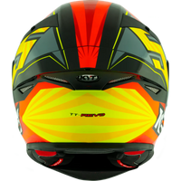 Colorful motorcycle helmet with a black background